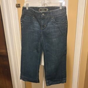 Noir Dark Blue Cropped Capri Jeans